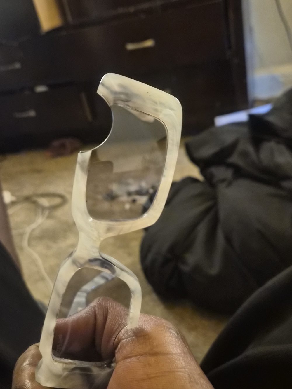 Off-White Translucent Clear Square Sunglasses